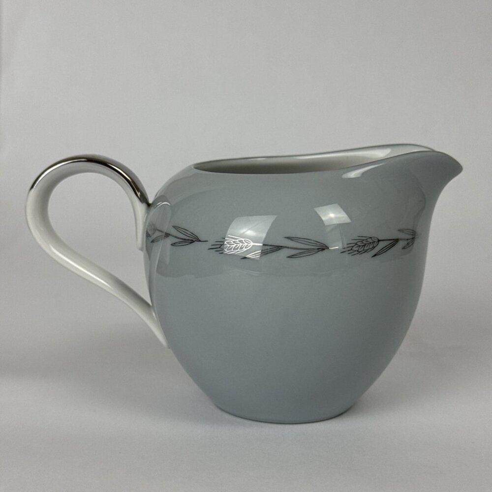 Silver Wheat Seyei China Creamer Gray w Platinum Trim Japan 3282